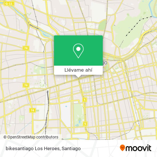 Mapa de bikesantiago Los Heroes