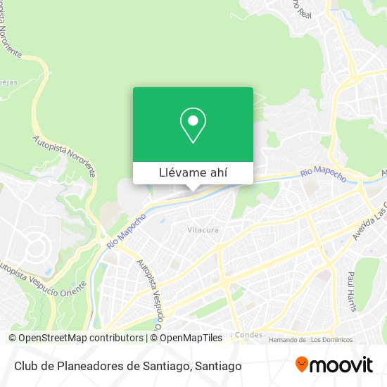 Mapa de Club de Planeadores de Santiago