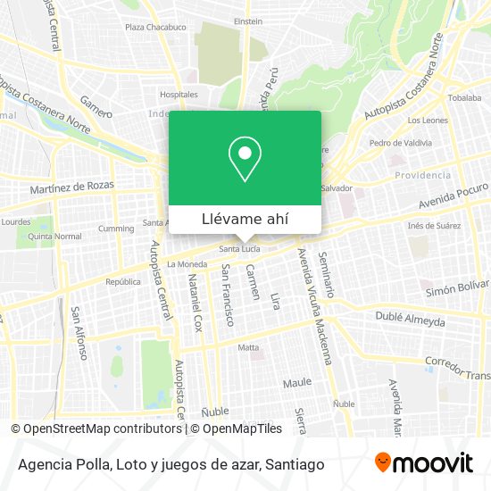 Mapa de Agencia Polla, Loto y juegos de azar