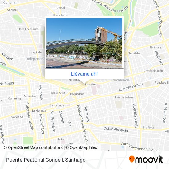 Mapa de Puente Peatonal Condell