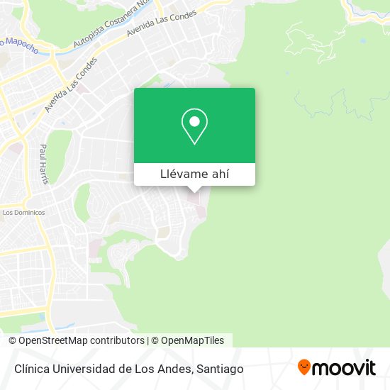Mapa de Clínica Universidad de Los Andes