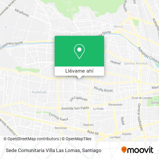 Mapa de Sede Comunitaria Villa Las Lomas