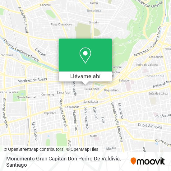 Mapa de Monumento Gran Capitán Don Pedro De Valdivia