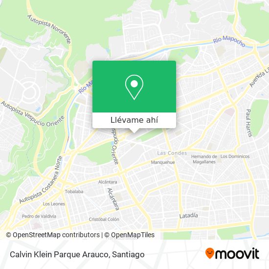 Mapa de Calvin Klein Parque Arauco