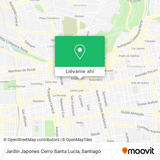 Mapa de Jardin Japones Cerro Santa Lucía