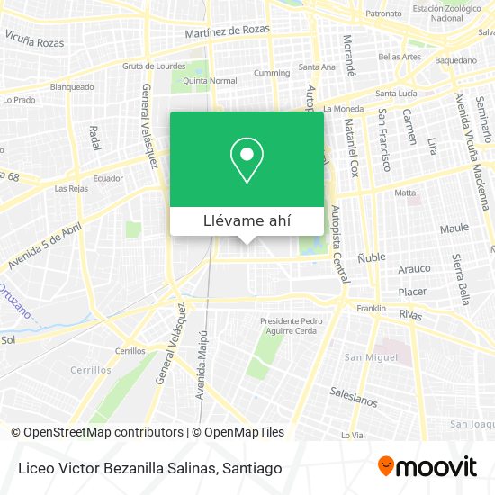 Mapa de Liceo Victor Bezanilla Salinas