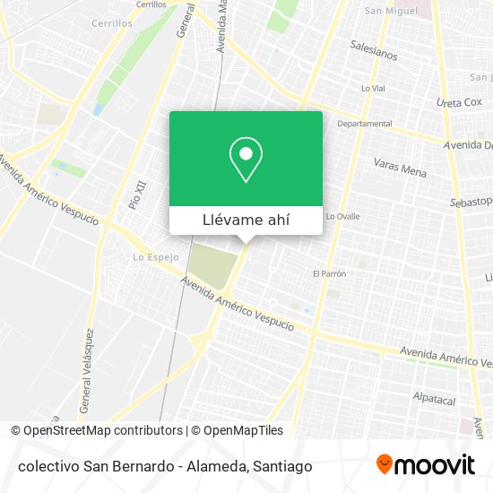 Mapa de colectivo San Bernardo - Alameda