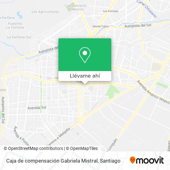 Mapa de Caja de compensación Gabriela Mistral