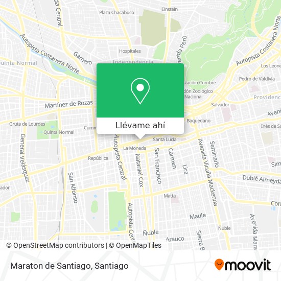 Mapa de Maraton de Santiago