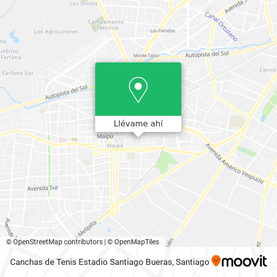 Mapa de Canchas de Tenis Estadio Santiago Bueras
