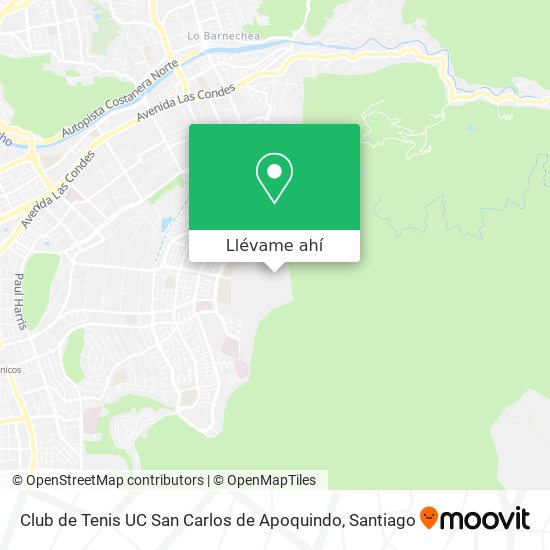Mapa de Club de Tenis UC San Carlos de Apoquindo