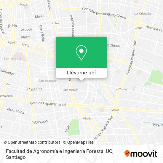 Mapa de Facultad de Agronomía e Ingeniería Forestal UC