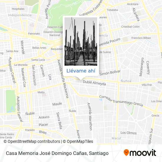 Mapa de Casa Memoria José Domingo Cañas