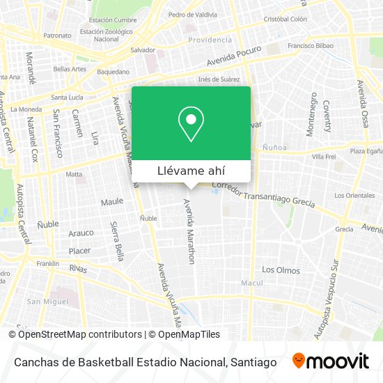 Mapa de Canchas de Basketball Estadio Nacional