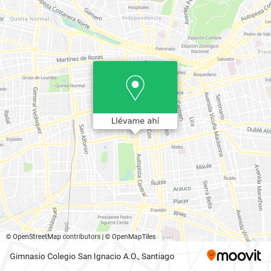 Mapa de Gimnasio Colegio San Ignacio A.O.