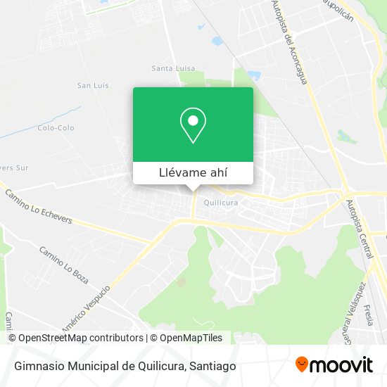 Mapa de Gimnasio Municipal de Quilicura