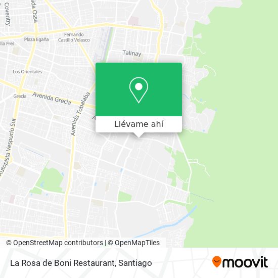 Mapa de La Rosa de Boni Restaurant