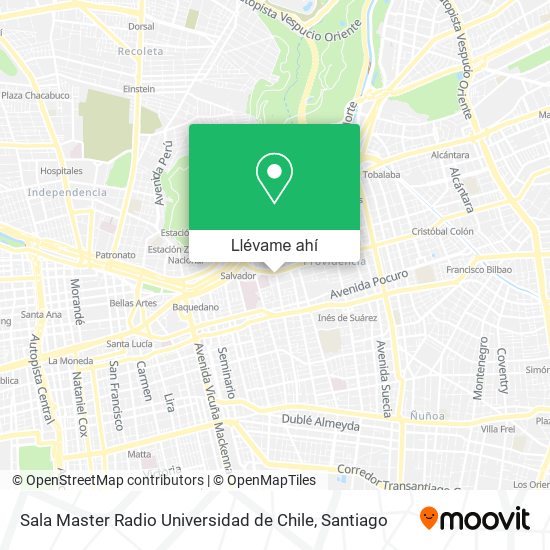 Mapa de Sala Master Radio Universidad de Chile