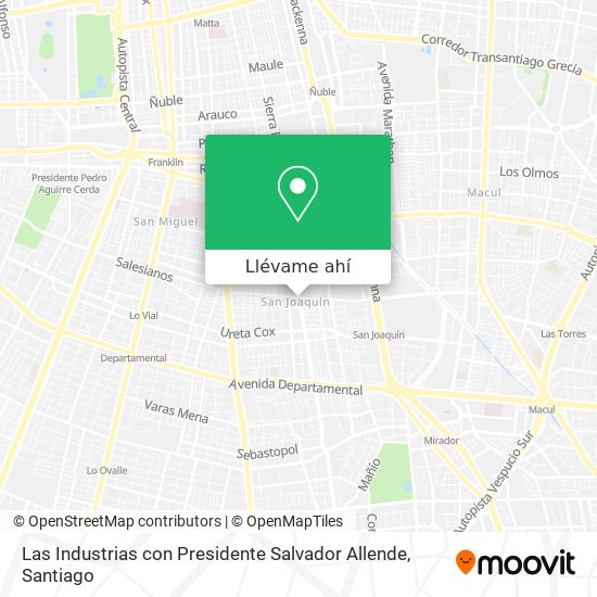 Mapa de Las Industrias con Presidente Salvador Allende