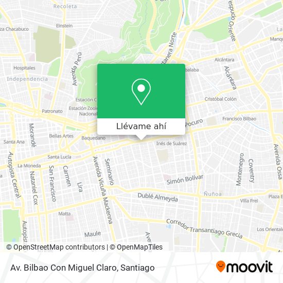 Mapa de Av. Bilbao Con Miguel Claro