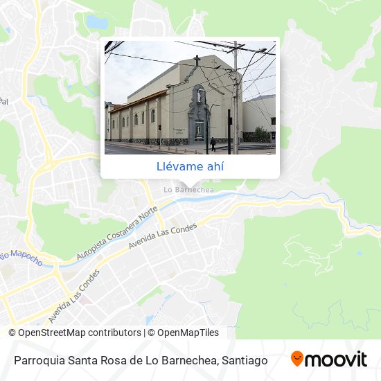 Mapa de Parroquia Santa Rosa de Lo Barnechea