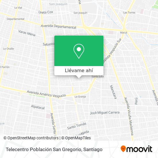 Mapa de Telecentro Población San Gregorio