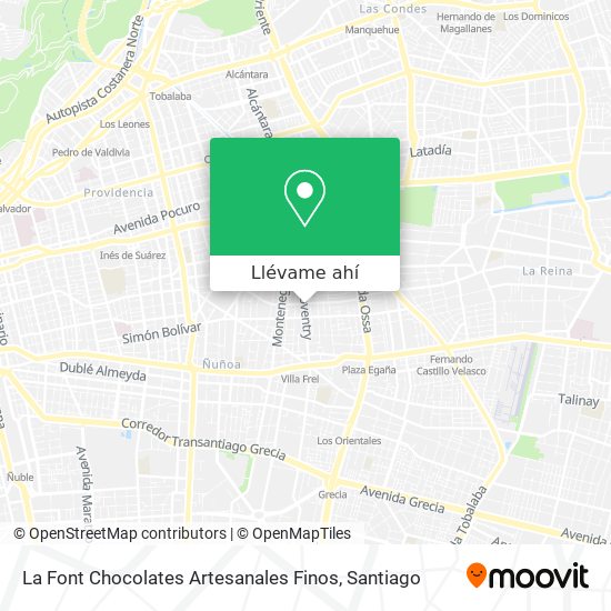 Mapa de La Font Chocolates Artesanales Finos
