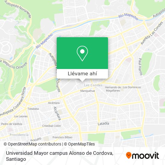 Mapa de Universidad Mayor campus Alonso de Cordova