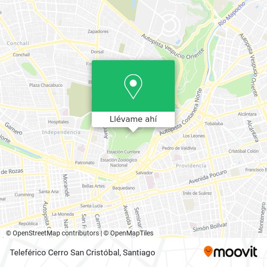 Mapa de Teleférico Cerro San Cristóbal