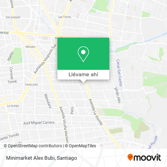Mapa de Minimarket Alex Bubi