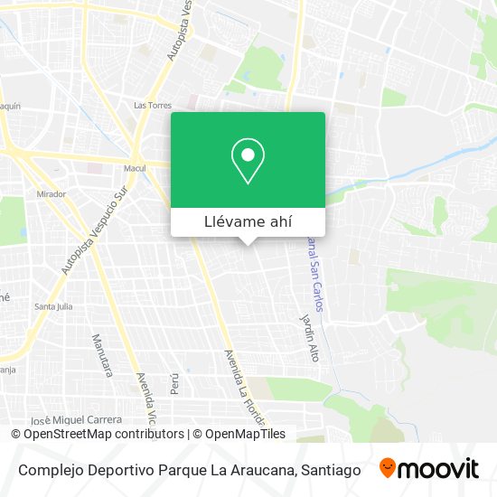 Mapa de Complejo Deportivo Parque La Araucana