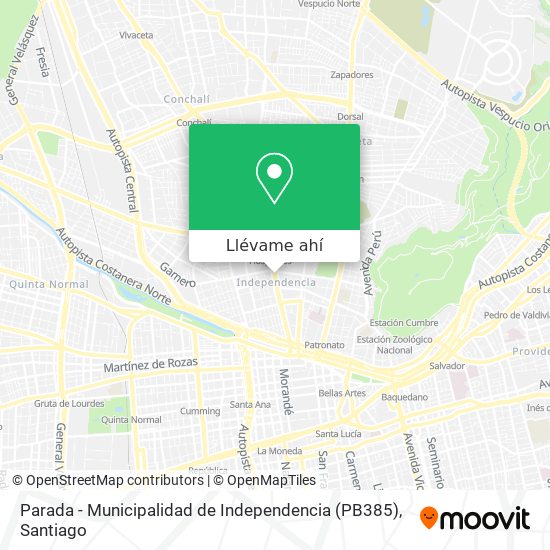 Mapa de Parada - Municipalidad de Independencia (PB385)