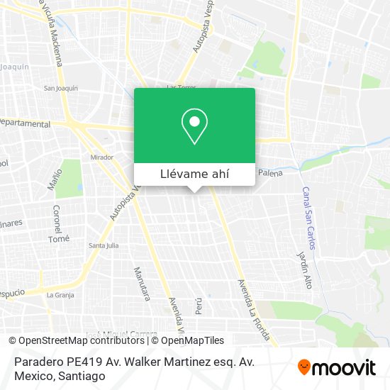 Mapa de Paradero PE419 Av. Walker Martinez esq. Av. Mexico