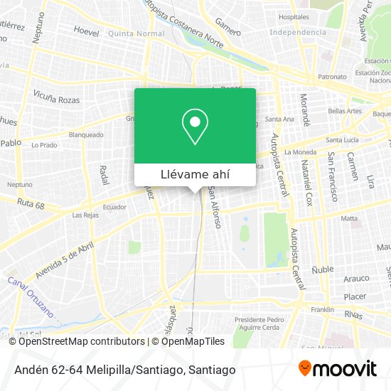 Mapa de Andén 62-64 Melipilla/Santiago