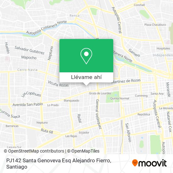 Mapa de PJ142 Santa Genoveva Esq Alejandro Fierro
