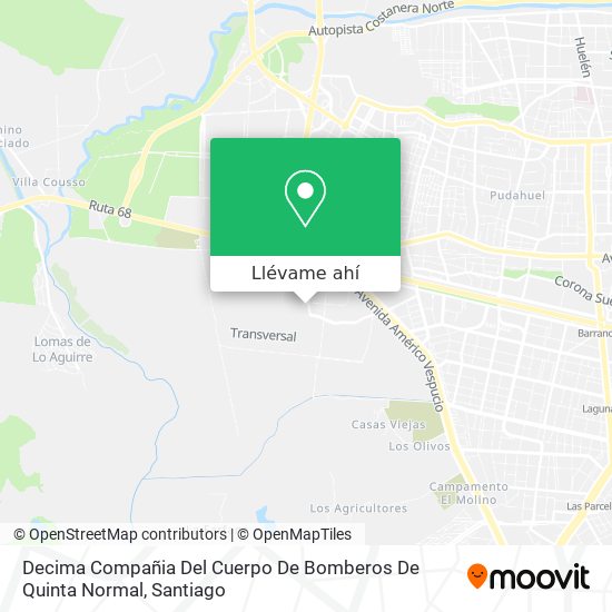 Mapa de Decima Compañia Del Cuerpo De Bomberos De Quinta Normal