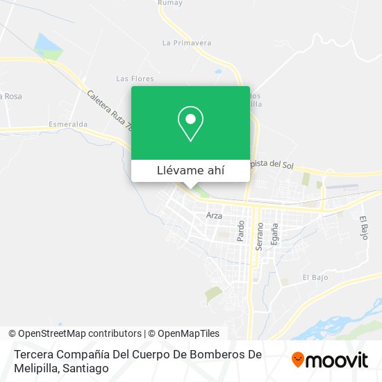 Mapa de Tercera Compañía Del Cuerpo De Bomberos De Melipilla