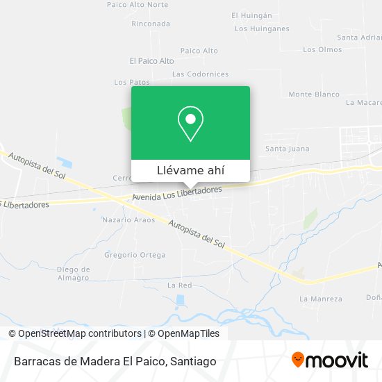 Mapa de Barracas de Madera El Paico