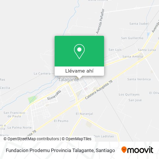 Mapa de Fundacion Prodemu Provincia Talagante
