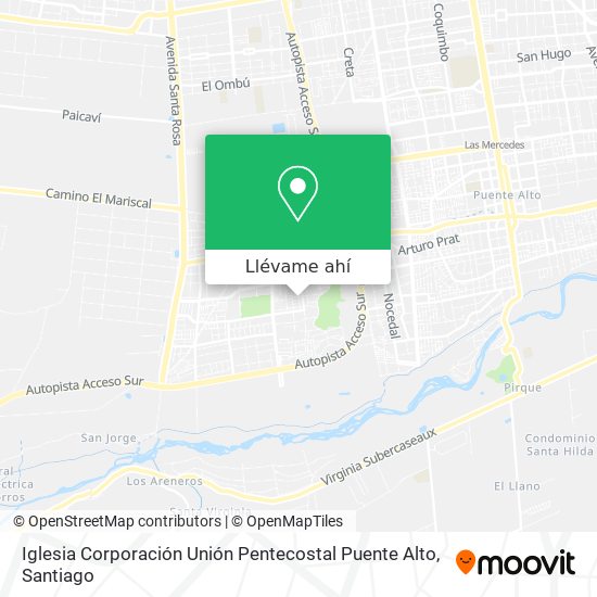 Mapa de Iglesia Corporación Unión Pentecostal Puente Alto