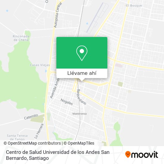 Mapa de Centro de Salud Universidad de los Andes San Bernardo