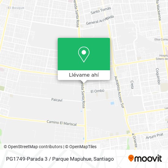 Mapa de PG1749-Parada 3 / Parque Mapuhue