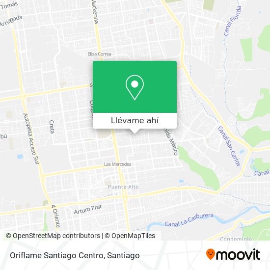 Mapa de Oriflame Santiago Centro