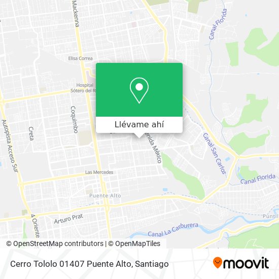 Mapa de Cerro Tololo 01407 Puente Alto