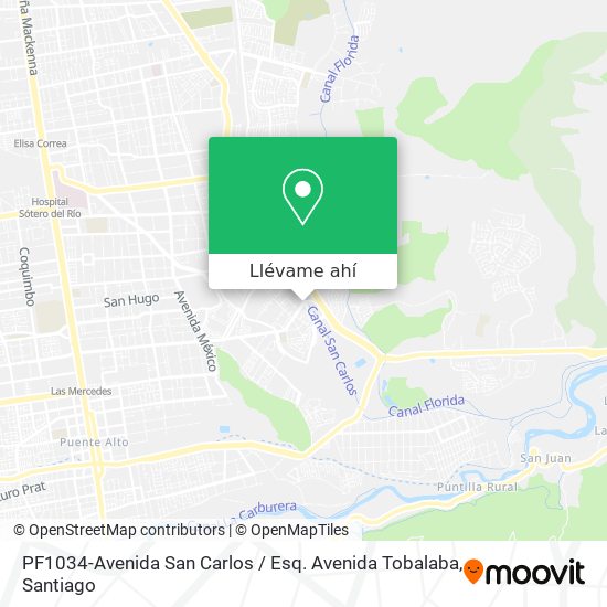 Mapa de PF1034-Avenida San Carlos / Esq. Avenida Tobalaba