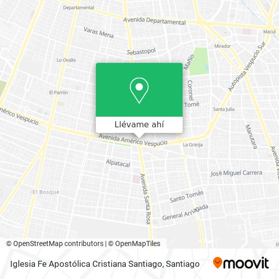 Mapa de Iglesia Fe Apostólica Cristiana Santiago