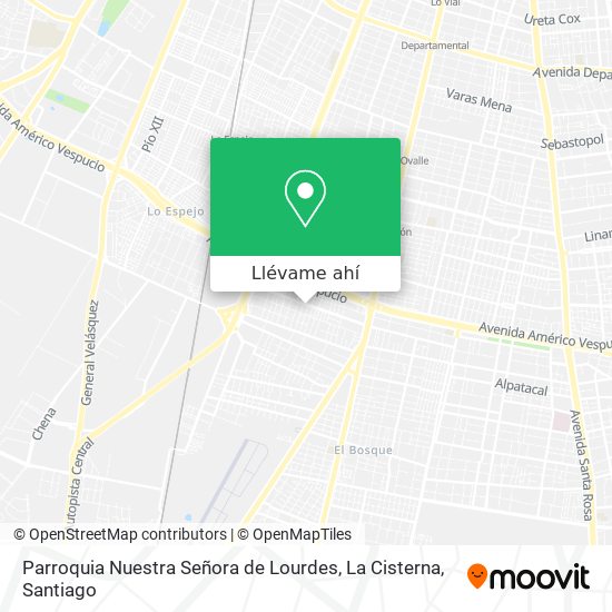 Mapa de Parroquia Nuestra Señora de Lourdes, La Cisterna