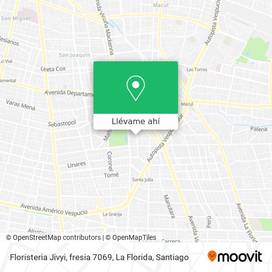 Mapa de Floristeria Jivyi, fresia 7069, La Florida