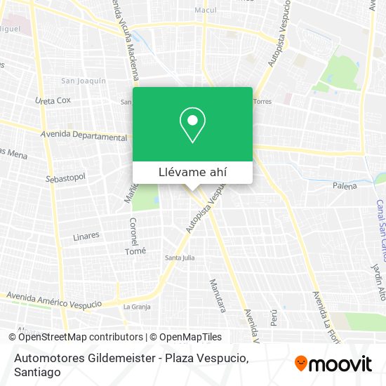 Mapa de Automotores Gildemeister - Plaza Vespucio