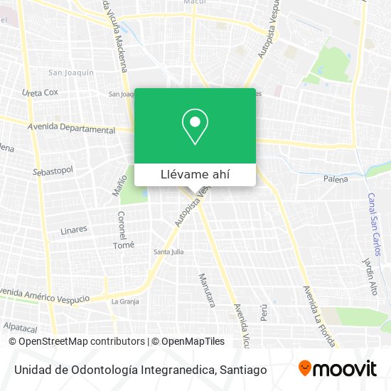 Mapa de Unidad de Odontología Integranedica